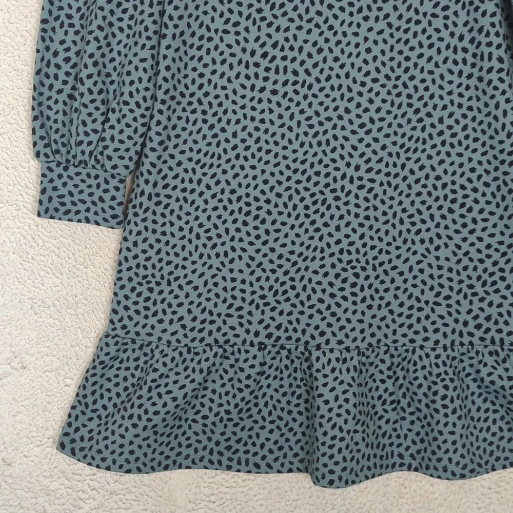 Ann‎ Taylor Women's Blue Patterned Business Long Sleeve Midi Dress Size M